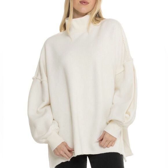 free people XS S M Coconut Milk Wonderful Oversized Cotton Sweater Pullover - Picture 5 of 16